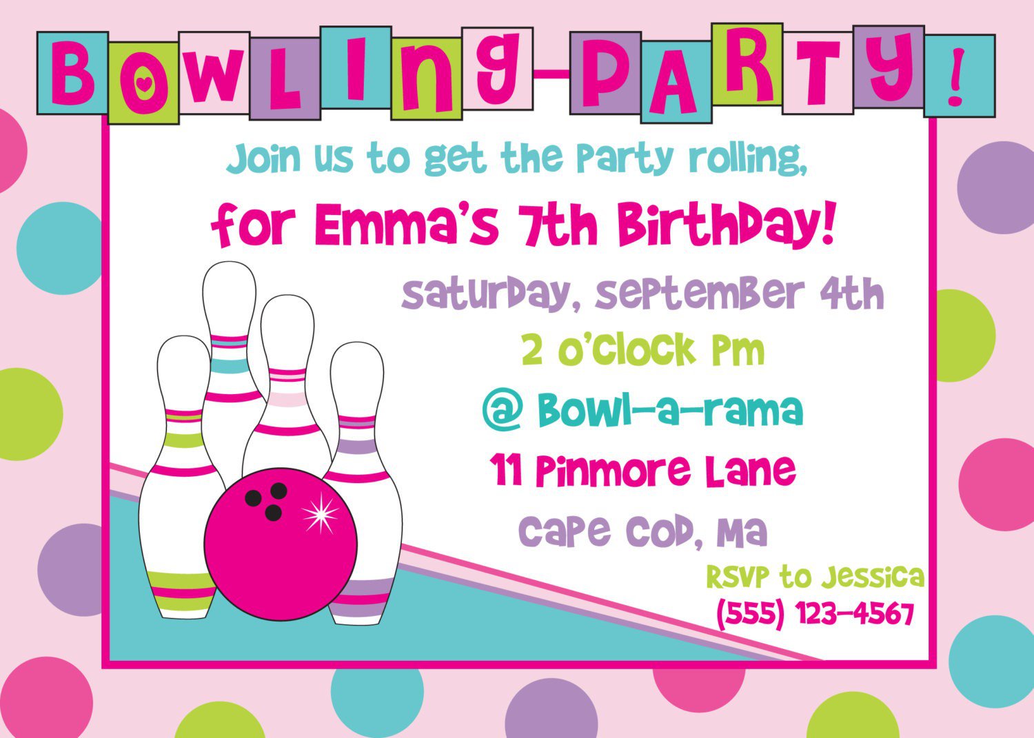 Free Printable Bowling Birthday Party Invitation Templates Printable 