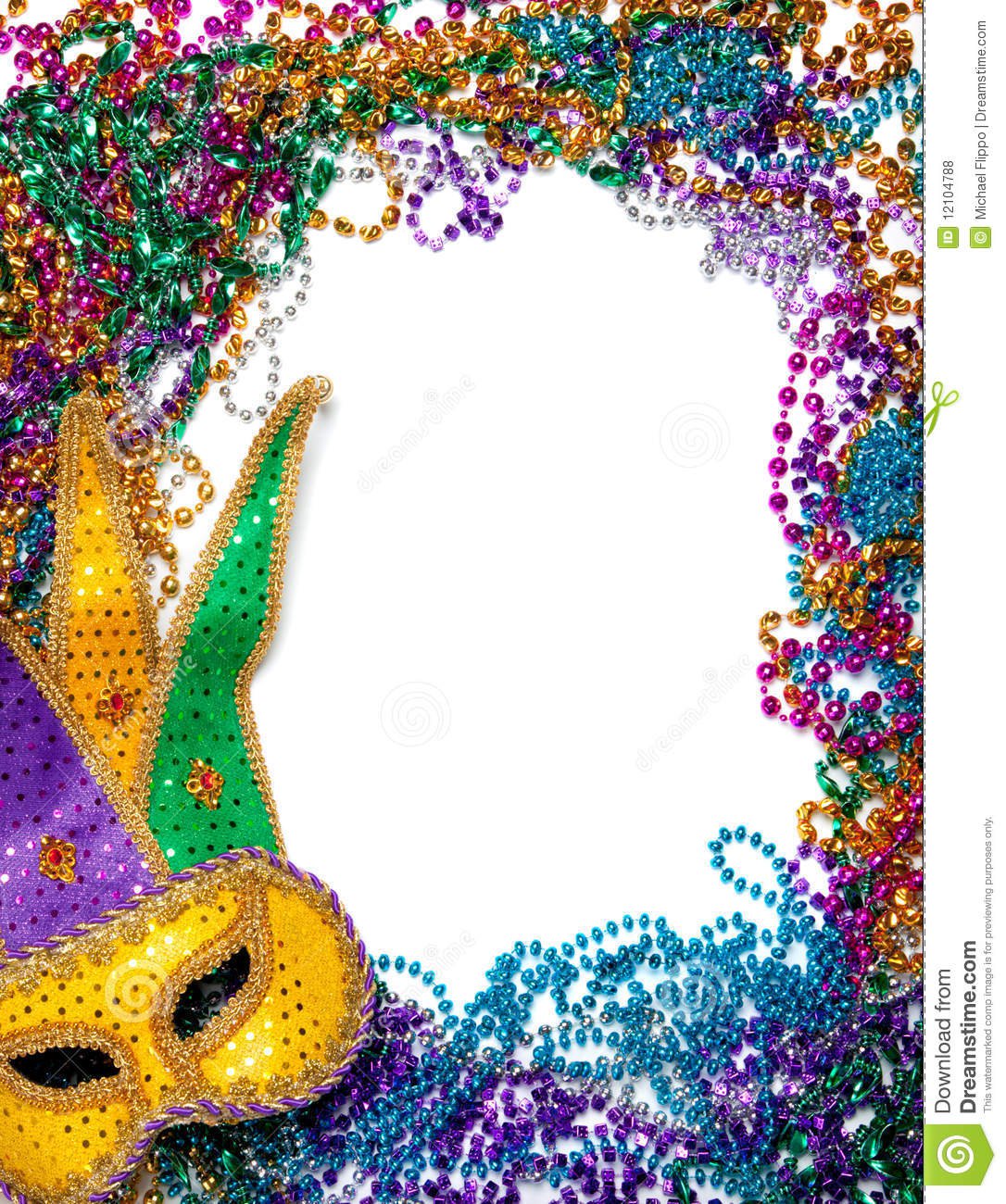Mardi Gras Bead Border Clip Art