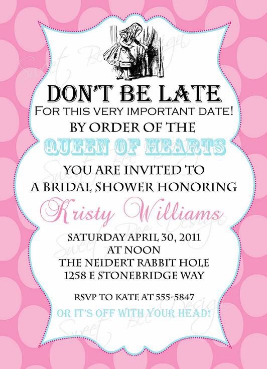  Alice In Wonderland Invitation Wording 