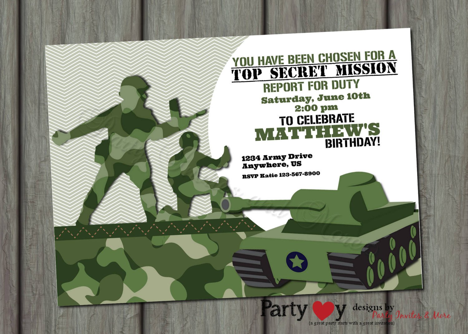 Military Party Invitation Templates