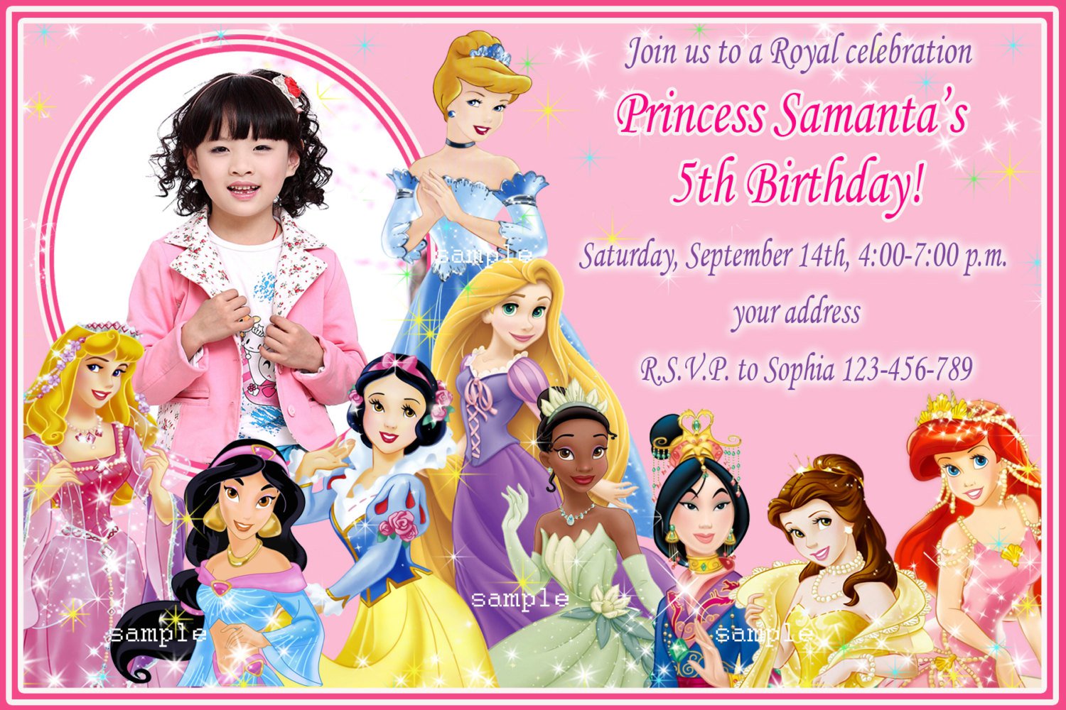 Disney Princess Birthday Invitation Templates