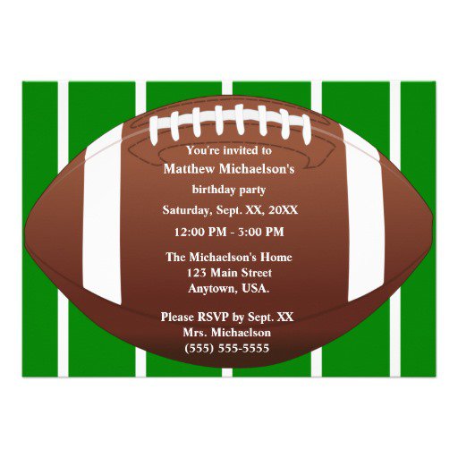 Football Birthday Invitation Templates