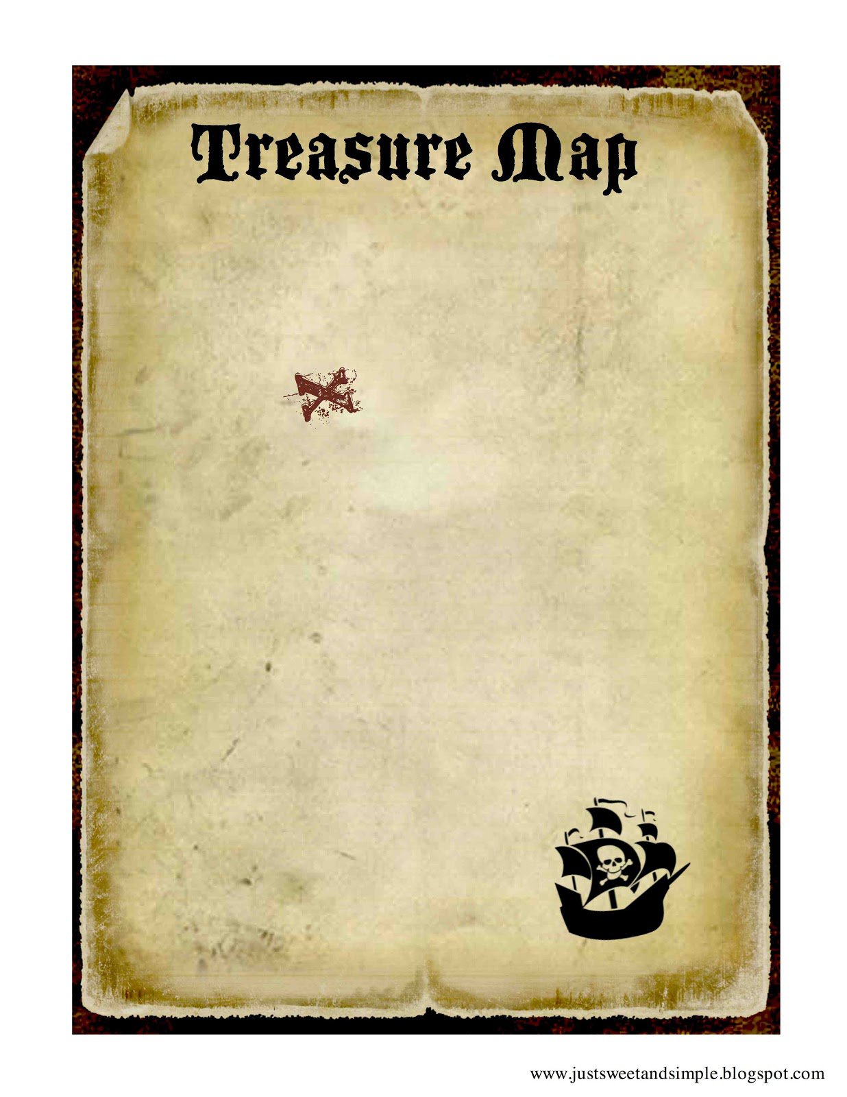 Printable Pirate Map Templates Treasure Map Templates Printable Games