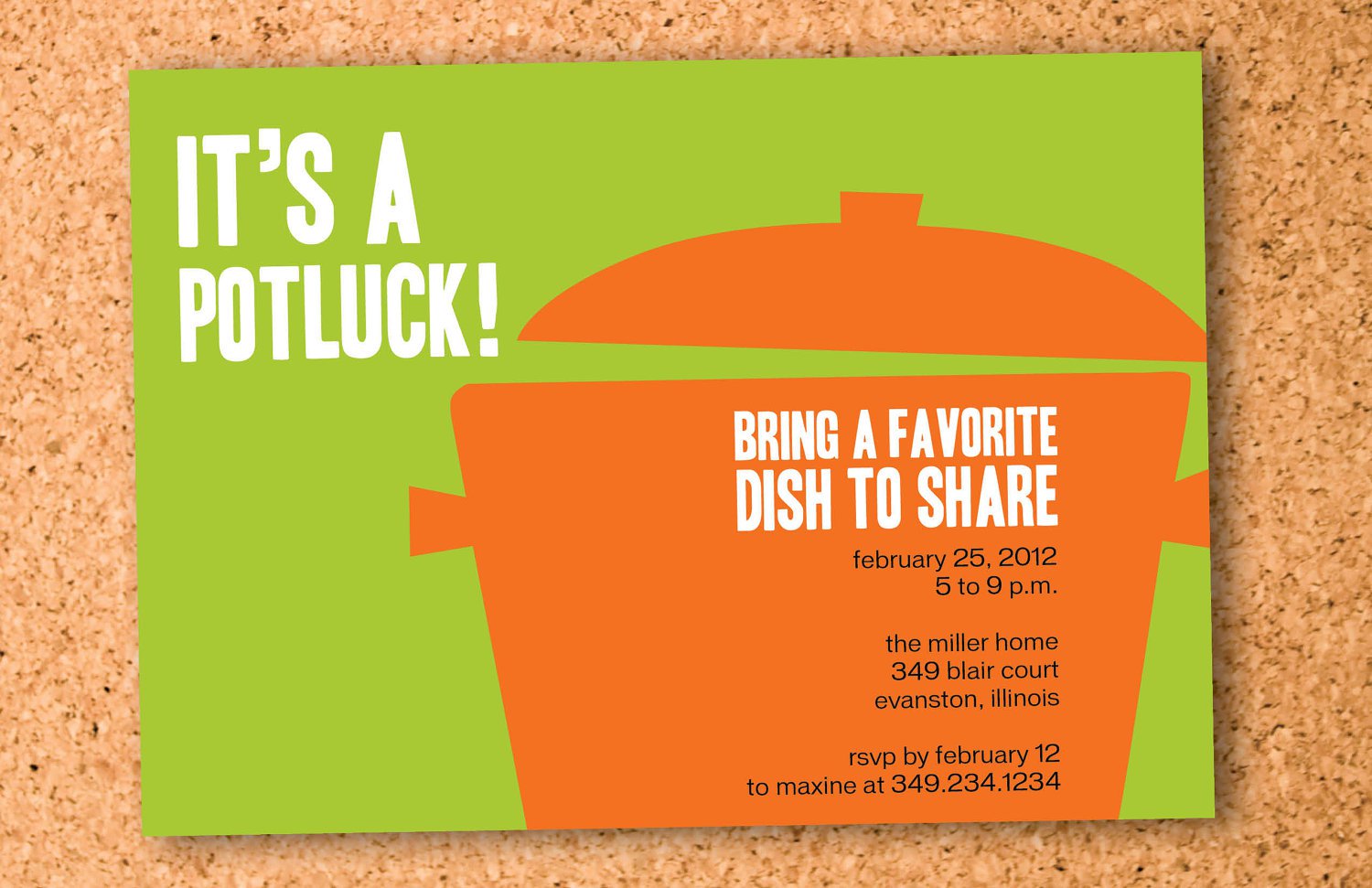 Office Holiday Potluck Invitation Wording