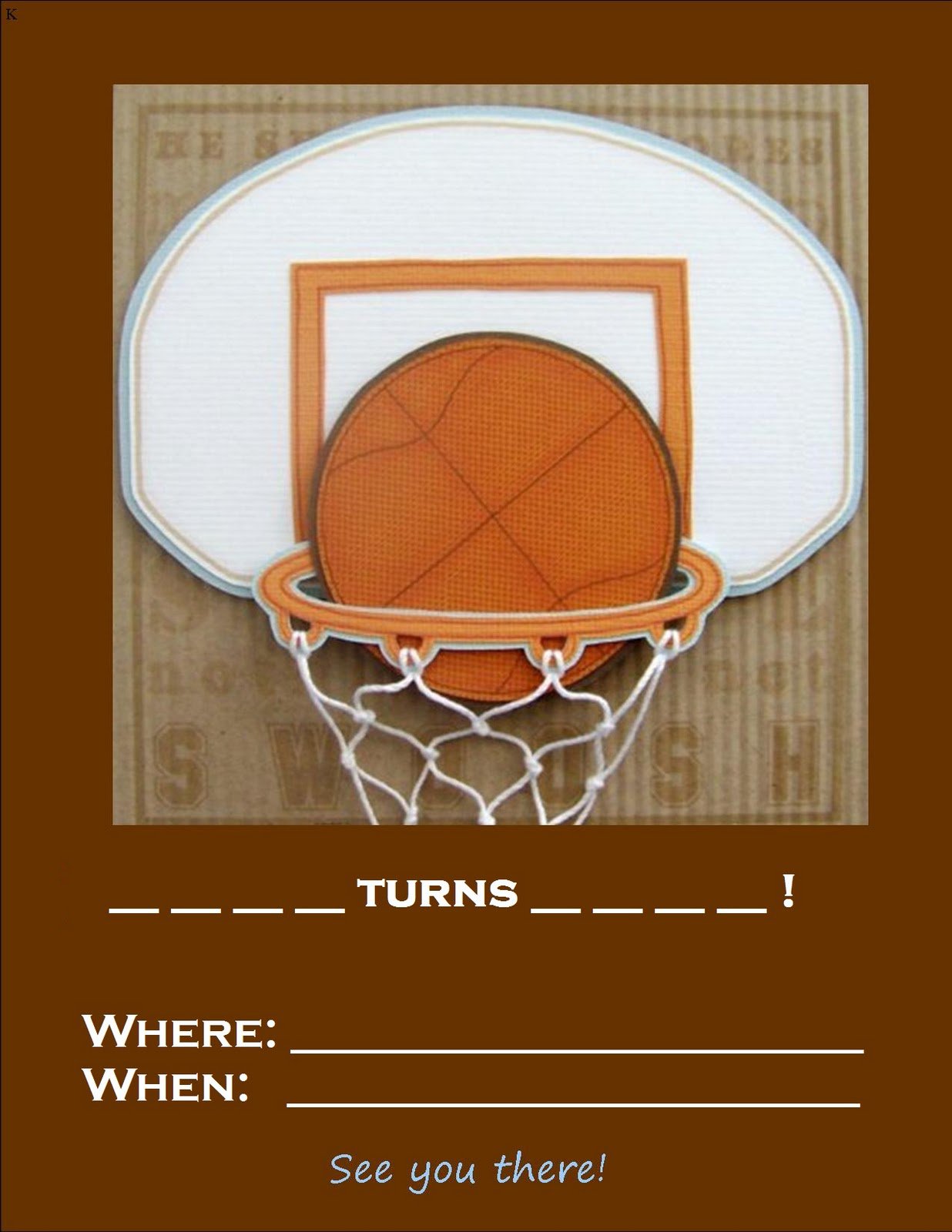 Basketball Birthday Invitations Printable