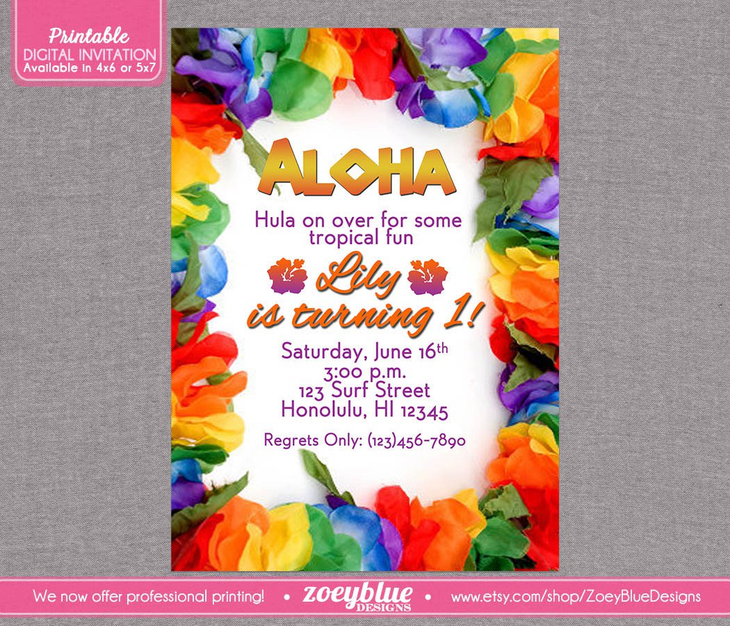 Aloha Birthday Invitations