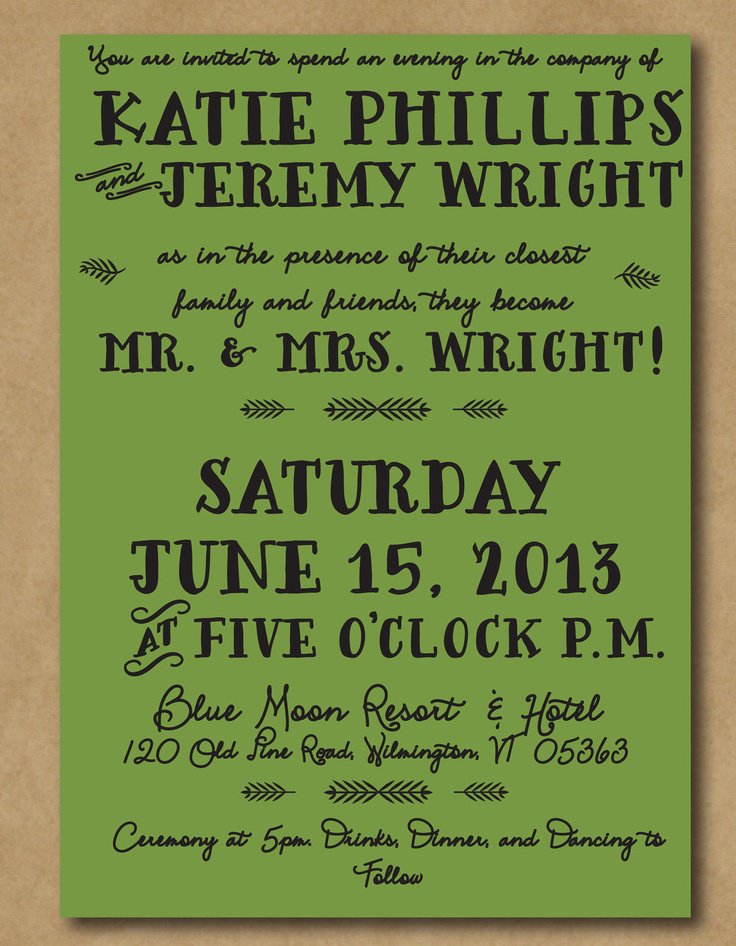 Informal Second Wedding Invitation Wording