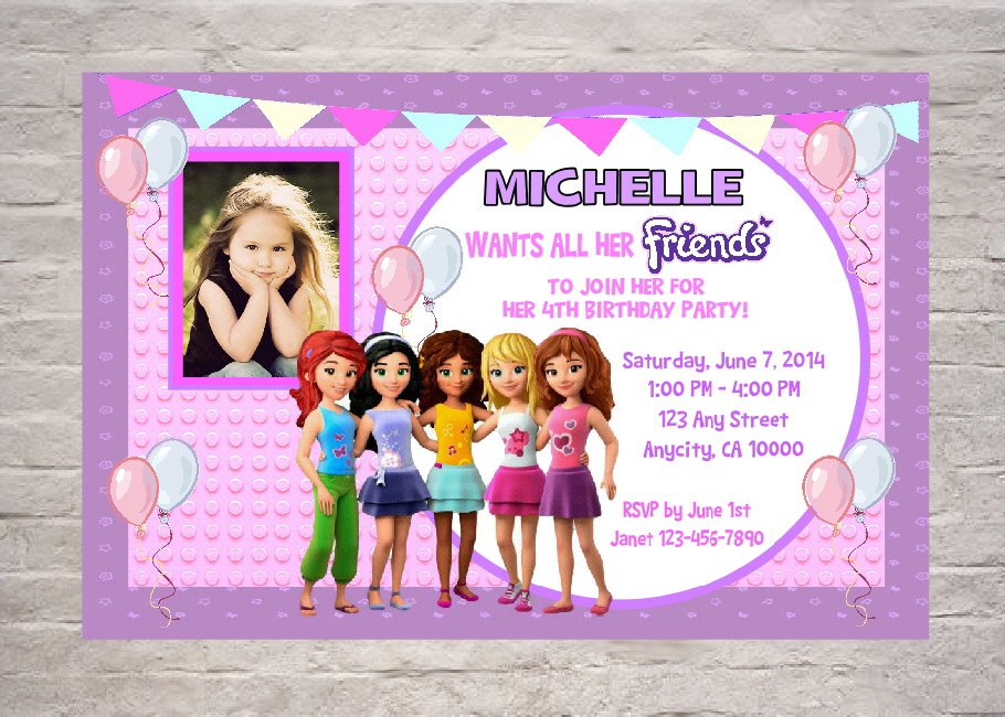 Lego Friends Birthday Invitations Printable