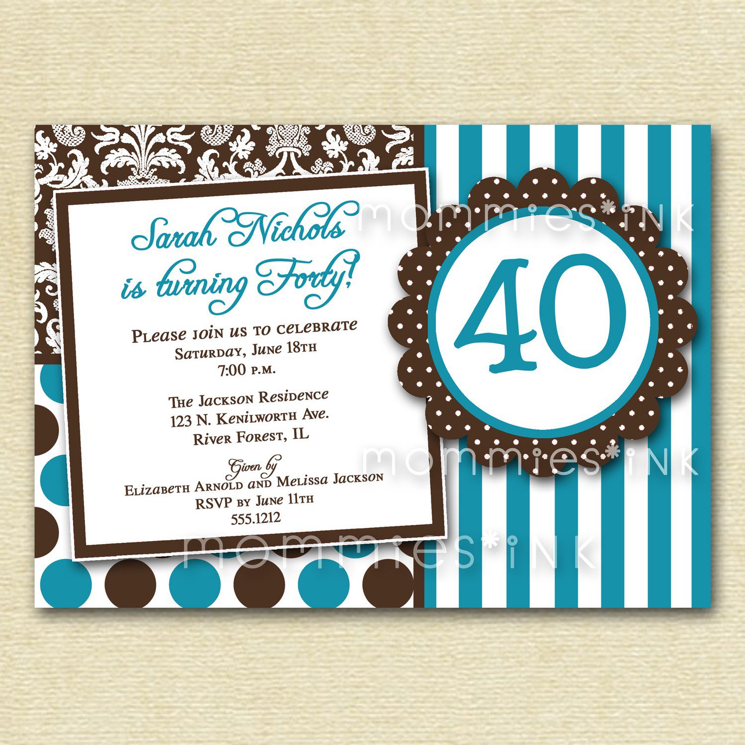 Unique 40th Birthday Invitations