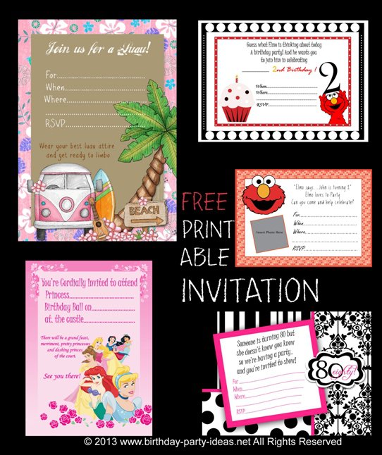 Free Birthday Invitation Templates For Kids 2018