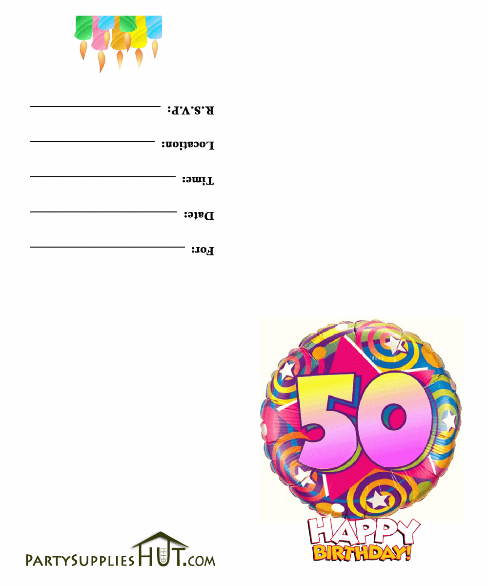 Free Printable 50th Birthday Invitation Cards