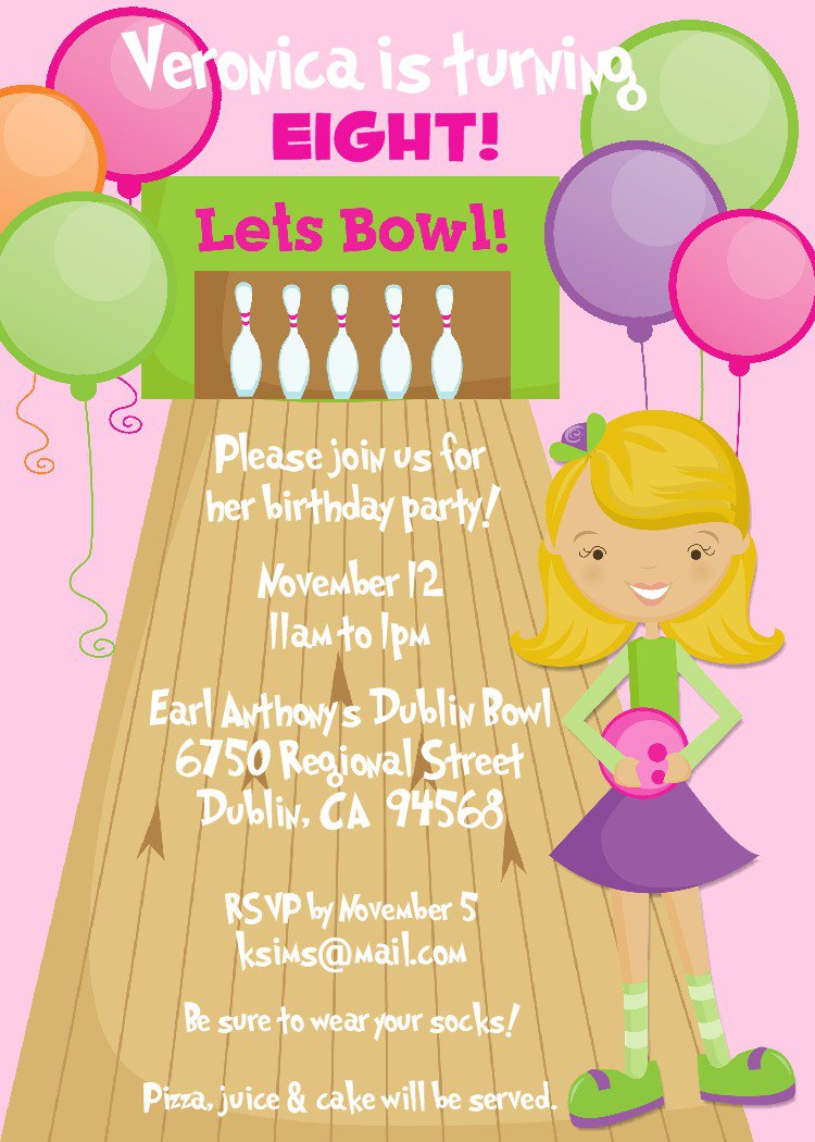 Free Printable Birthday Invitations Bowling Party
