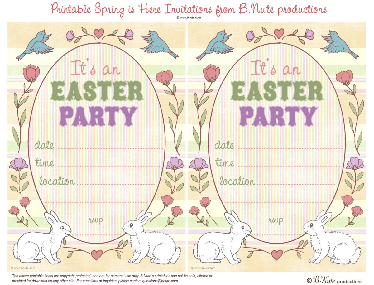 Free Printable Easter Invitations