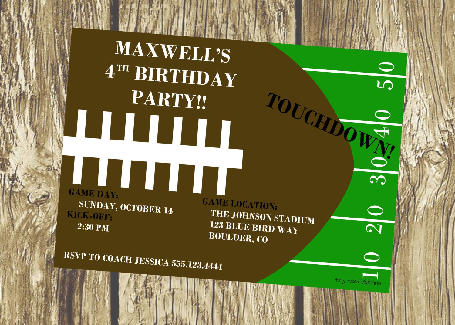 Free Printable Football Invitations For Birthday Party