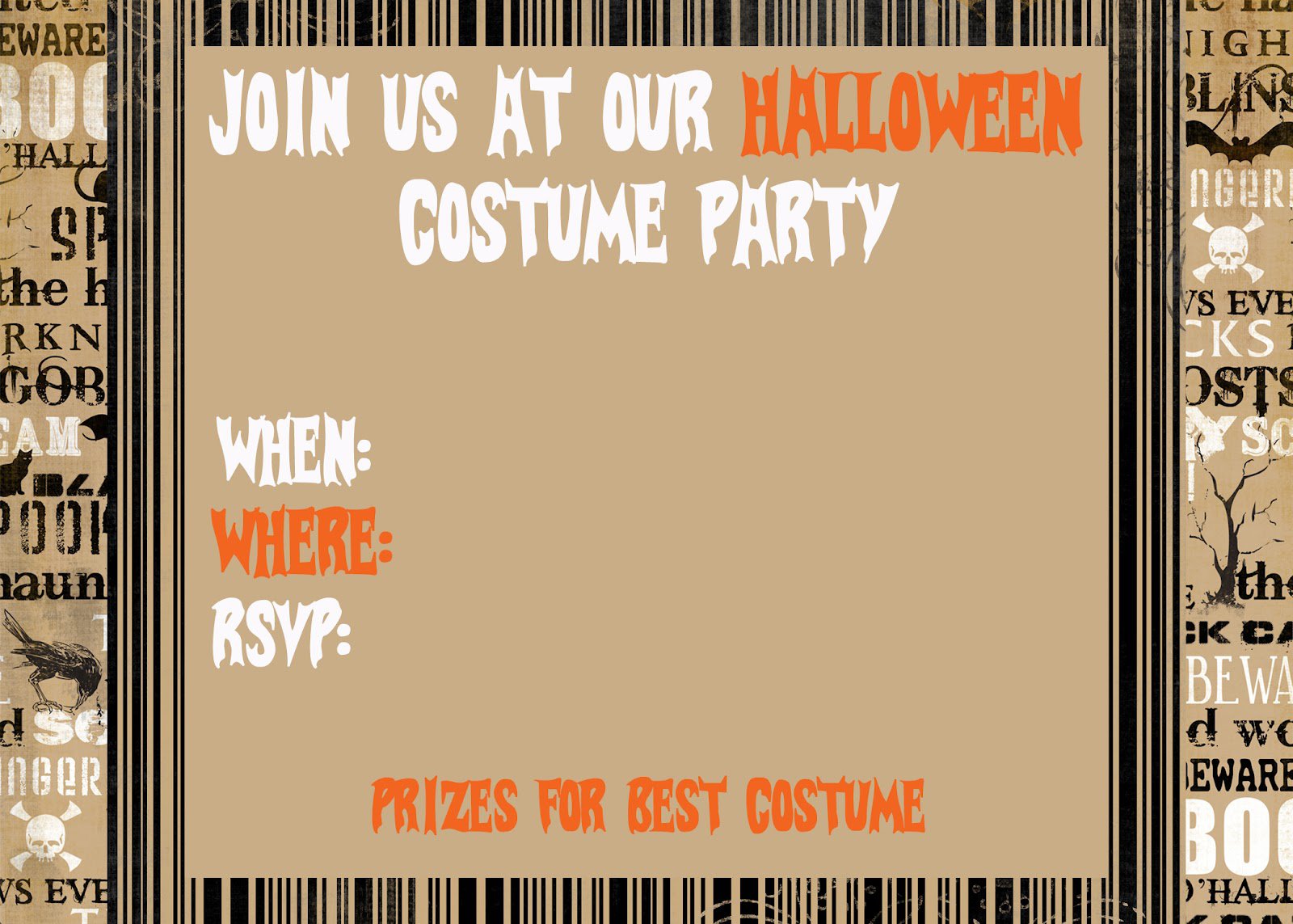 Free Printable Halloween Party Invitations To Print