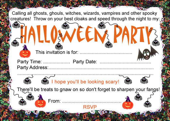 Free Printable Kids Halloween Party Invitations - Invitation Design Blog