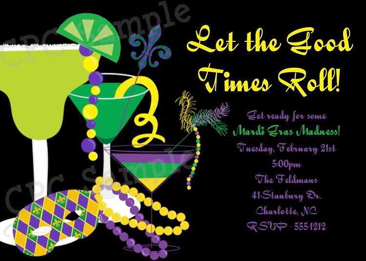 Free Printable Mardi Gras Party Invitations 2015
