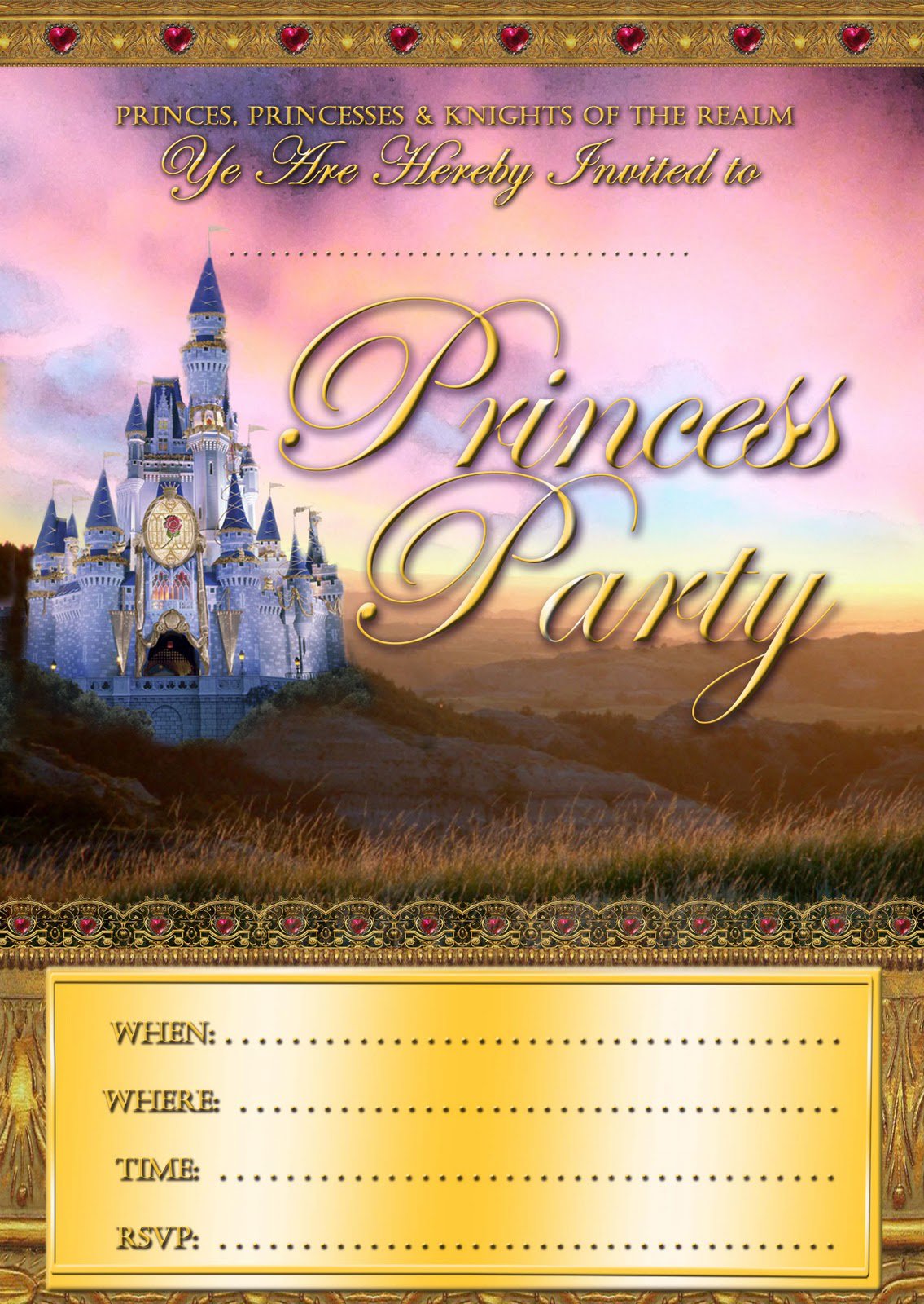 Free Printable Princess Party Invitations 2015