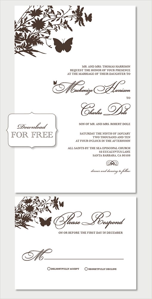 Free Printable Wedding Invitation Templates 2017