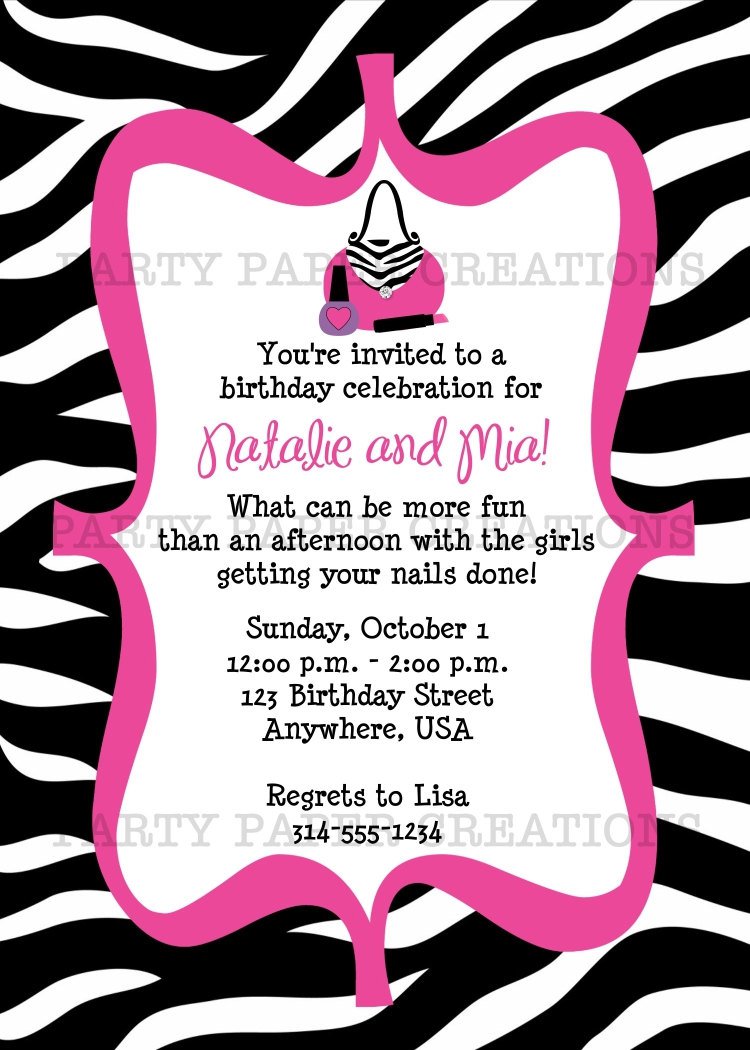 Free Printable Zebra Print Birthday Invitations