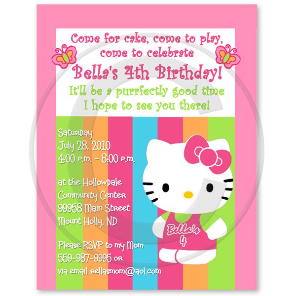 Hello Kitty Printable Invitation Template 2015