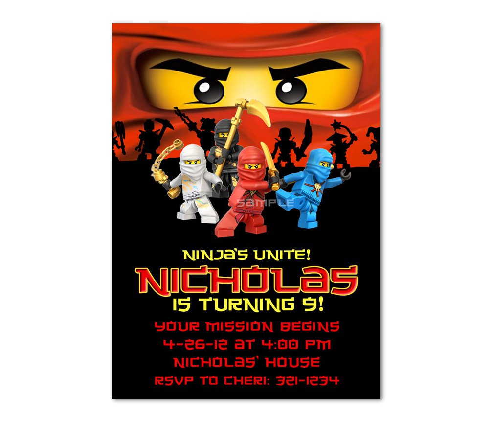 Lego Ninjago Party Invitations Printable
