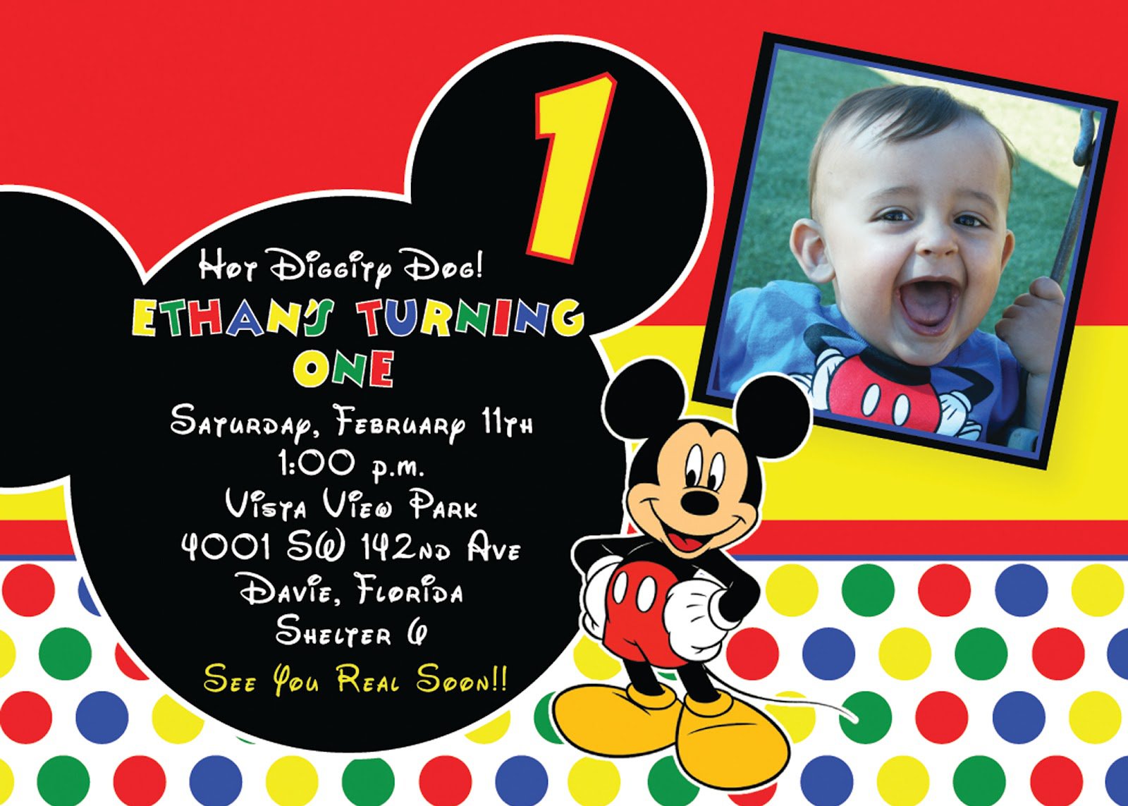 Mickey Mouse Birthday Invitation Template Free
