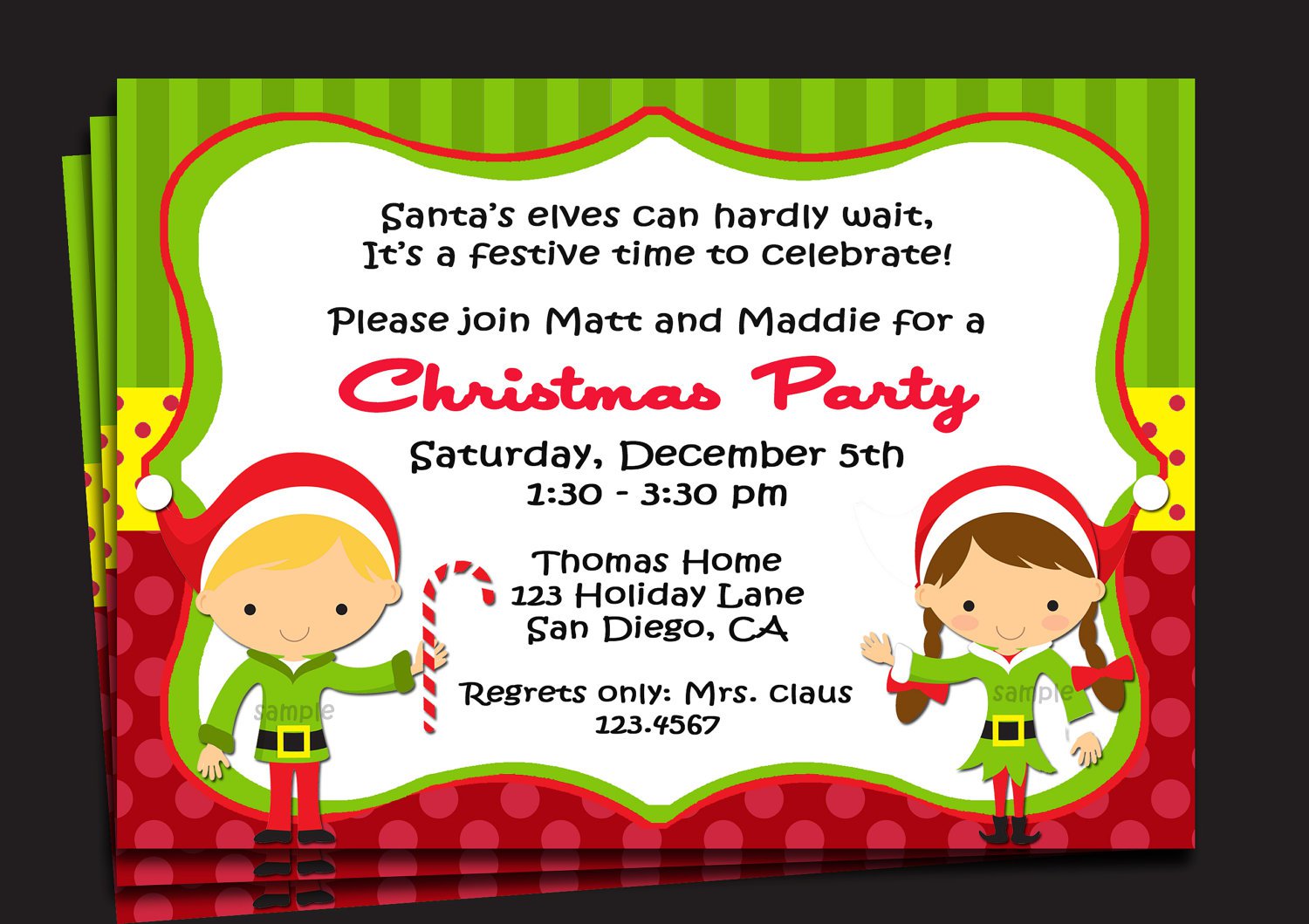 Printable Christmas Party Invitations For Kids