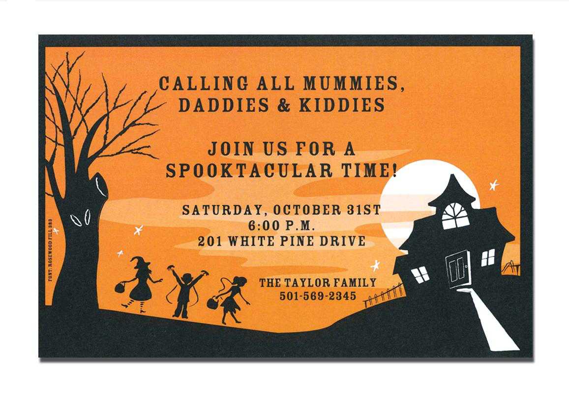 Printable Halloween Party Invitation Cards