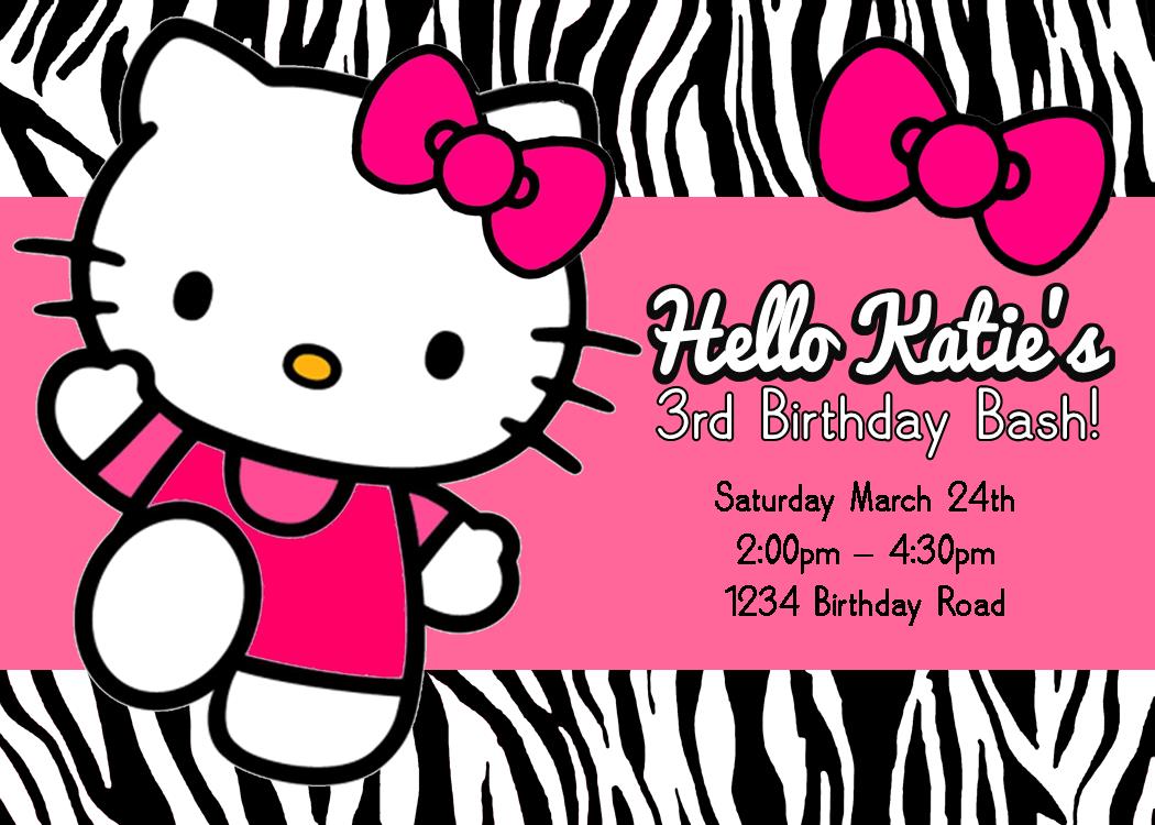 Printable Hello Kitty Birthday Party Invitations