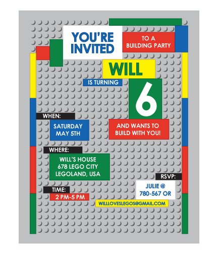 Printable Lego Invitations
