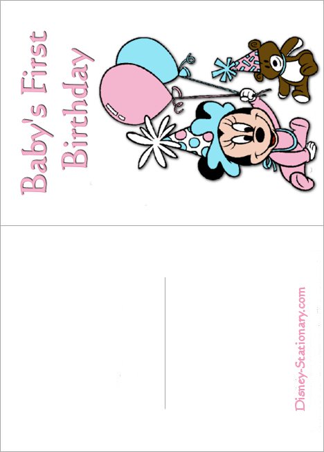 Printable Mickey Mouse 1st Birthday Invitations 2017