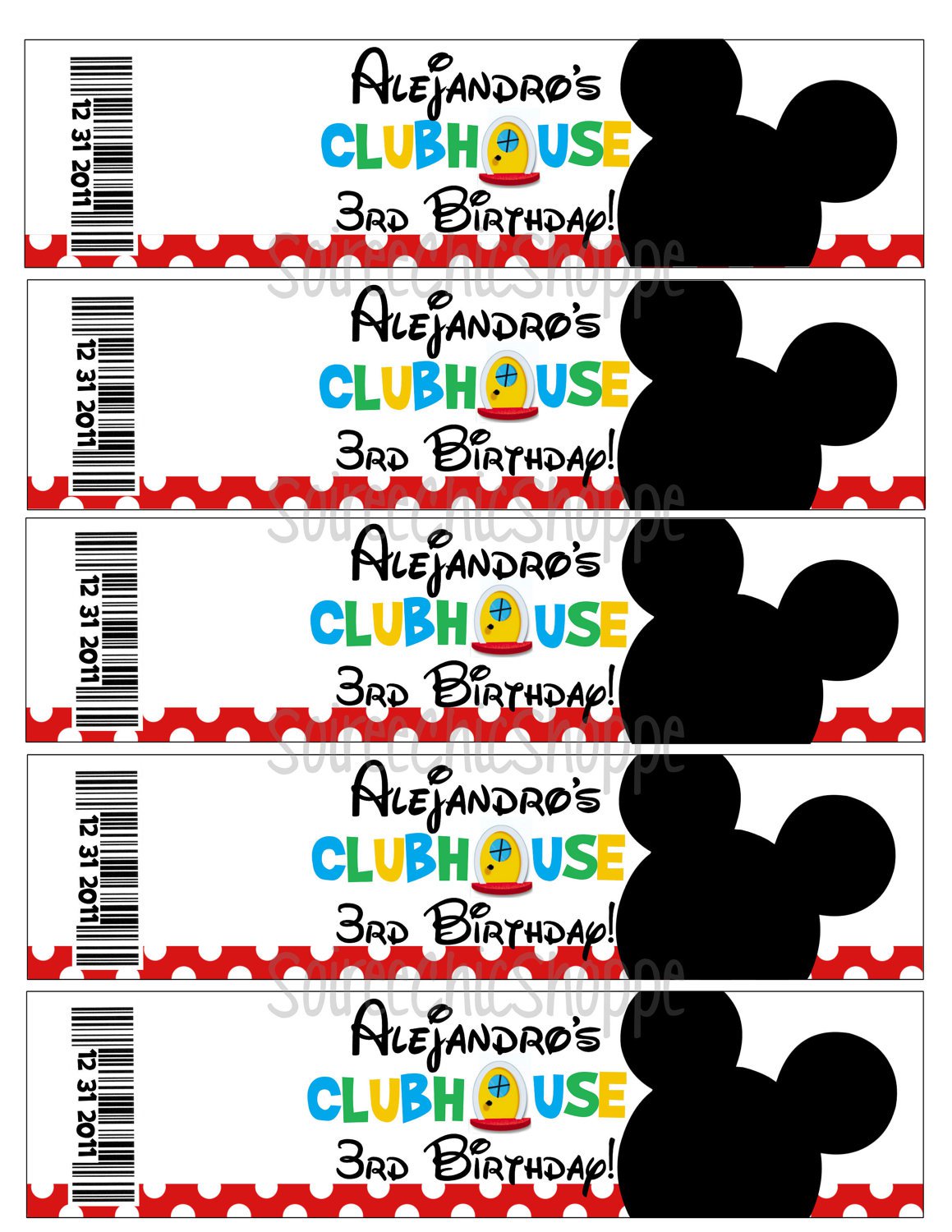 Printable Mickey Mouse Party Supplies