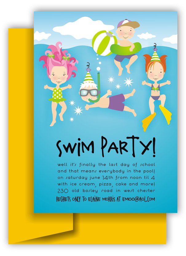 Printable Pool Party Invitations Free Kids
