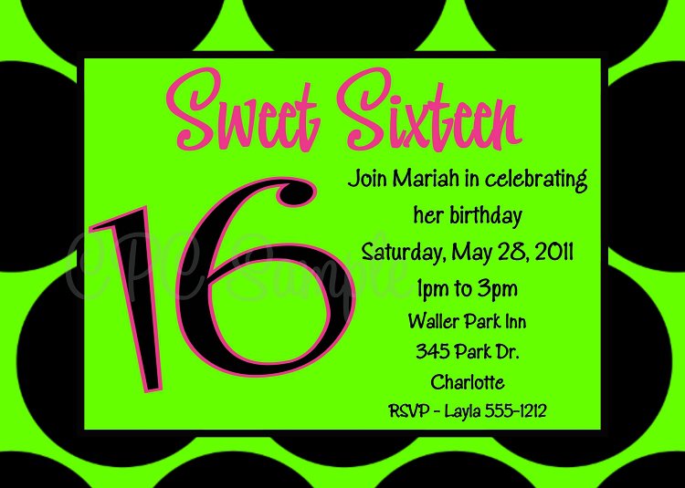 Printable Sweet 16 Birthday Invitations 2018