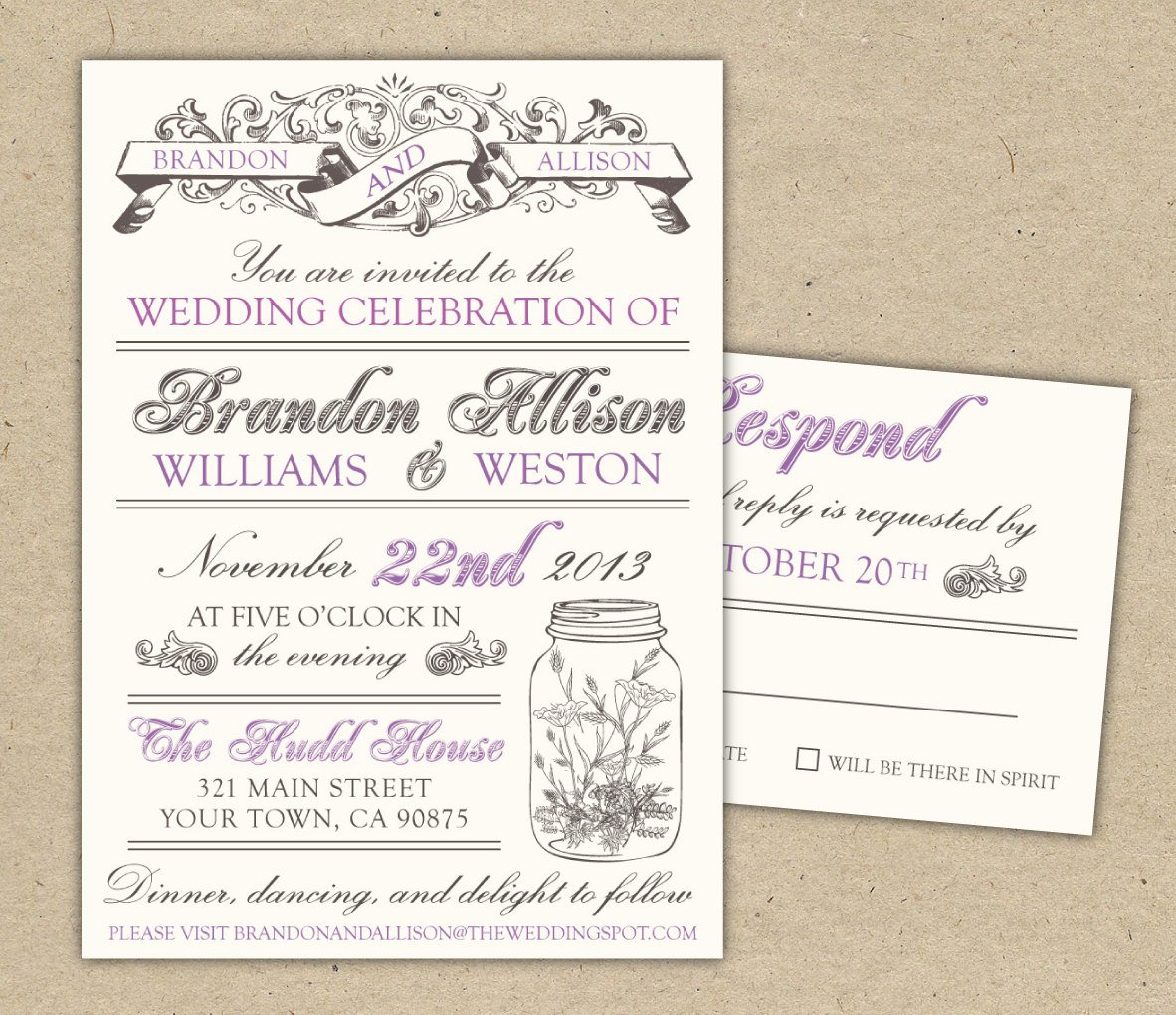 Printable Vintage Wedding Invitation Templates
