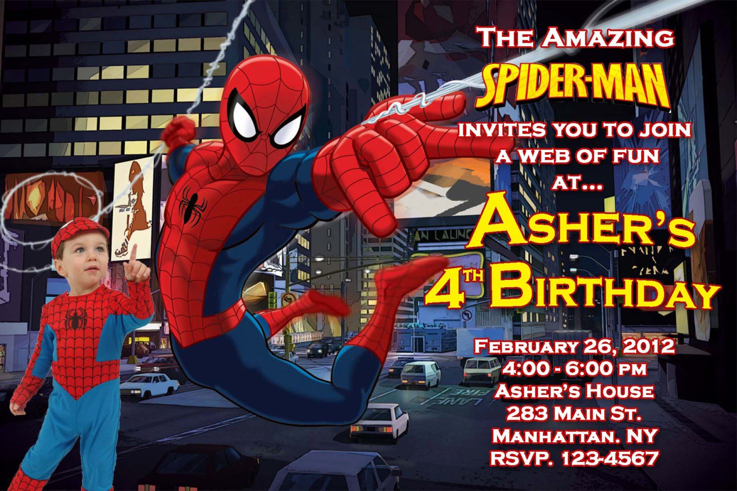 Spiderman Birthday Invitation Cards Printables