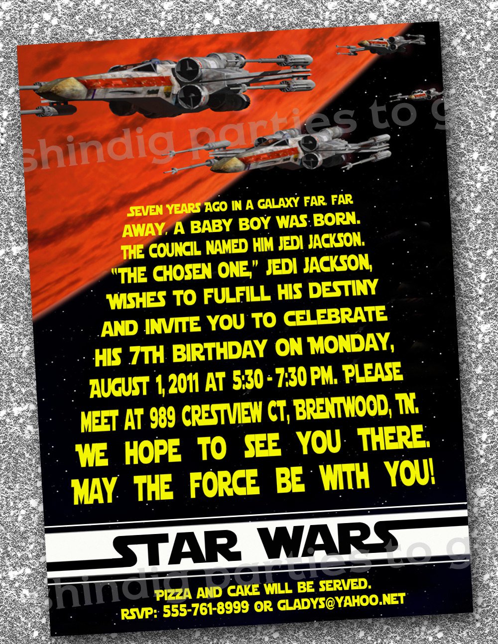 Star Wars Printable Invitation Cards