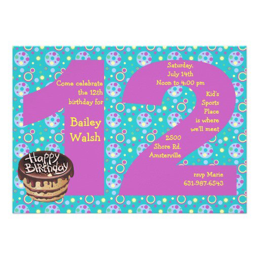 12 Year Old Birthday Invitations For Girls