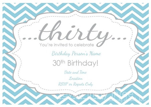 30th Birthday Party Invitations Free Printable