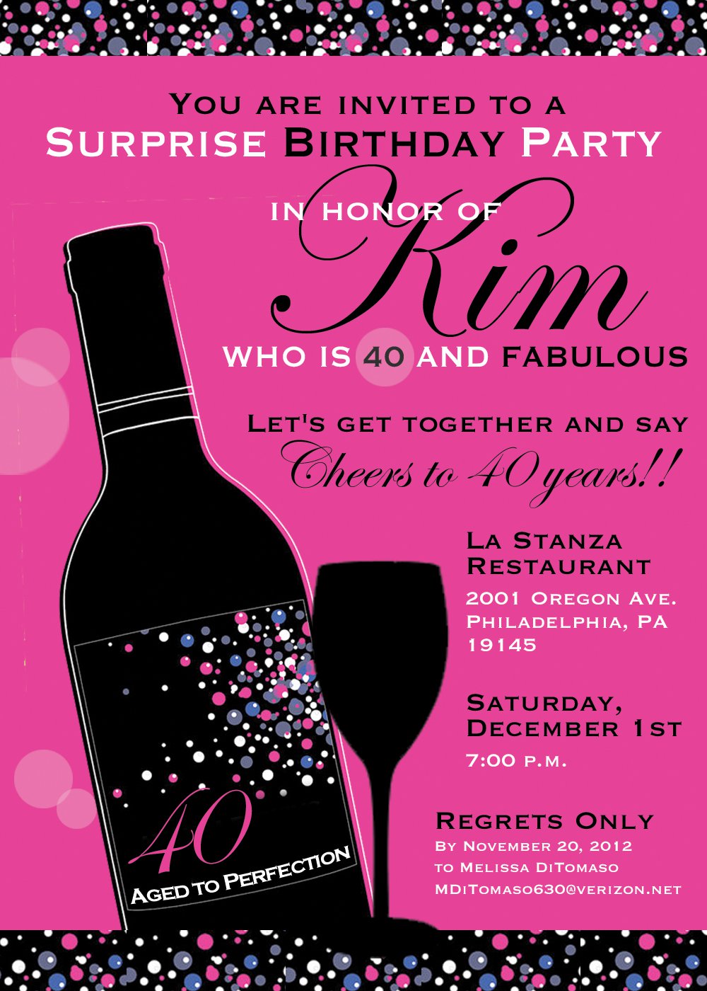 40th Birthday Invitations For Her