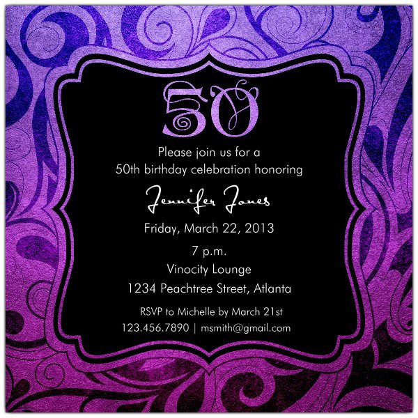 50th Birthday Party Invitations For Her