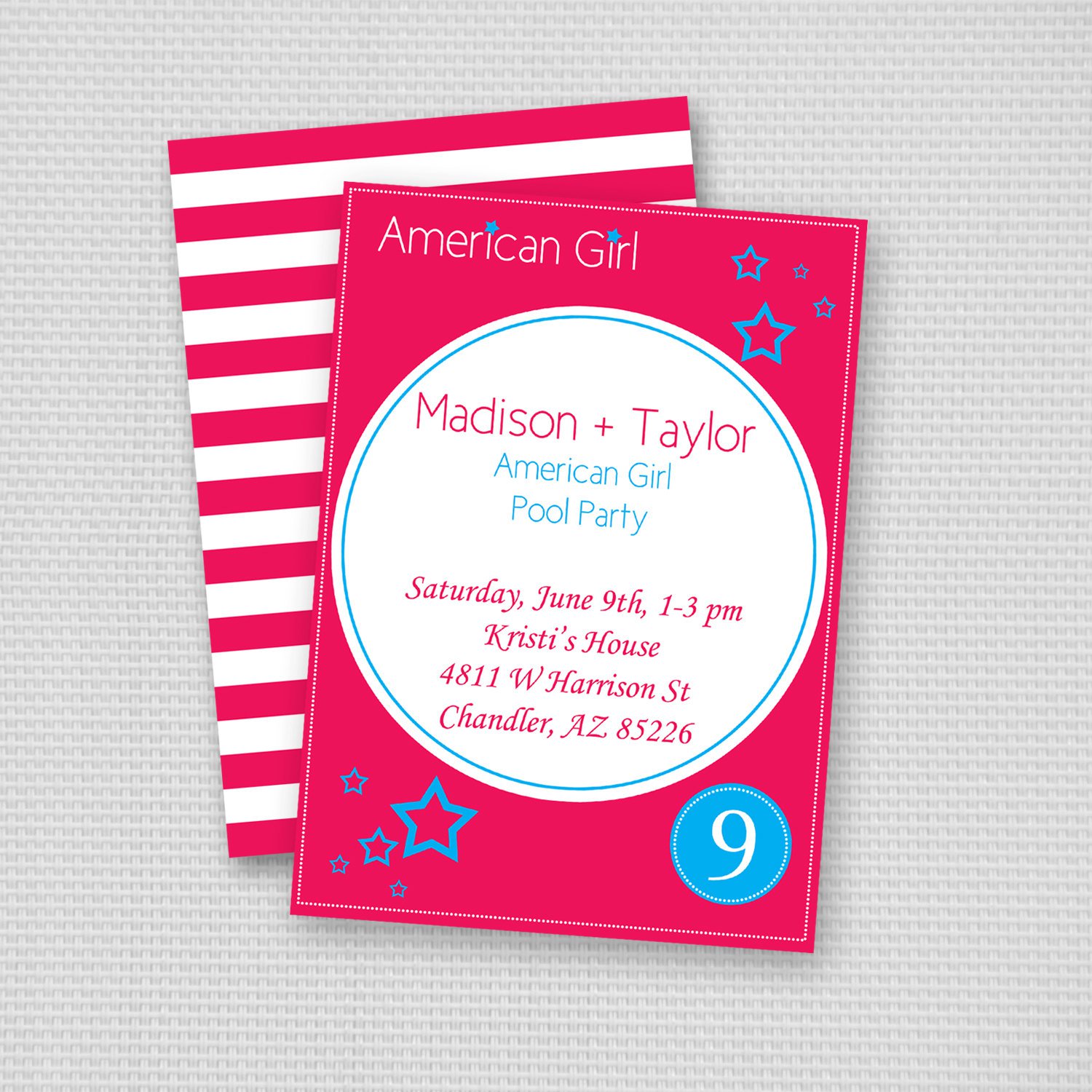 American Girl Invitations Printable