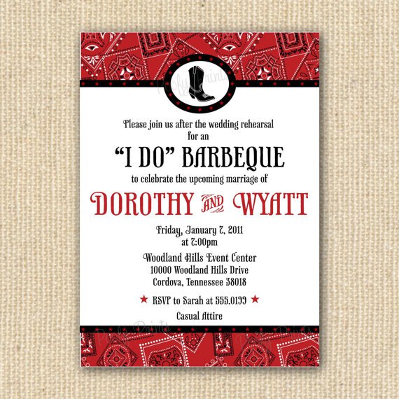 Barbeque Rehearsal Dinner Invitations