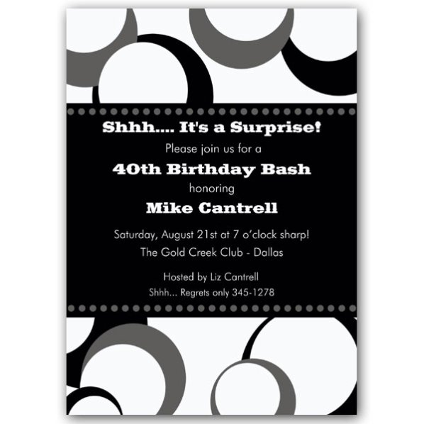 Black And White Birthday Party Invitations Printable