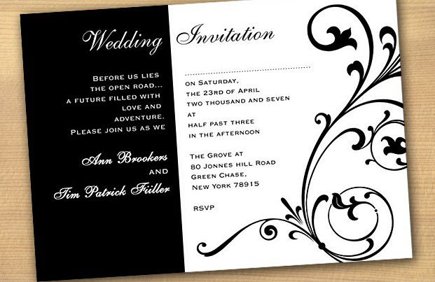Black And White Wedding Invitation Templates