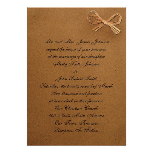 Brown Paper Bag Wedding Invitations