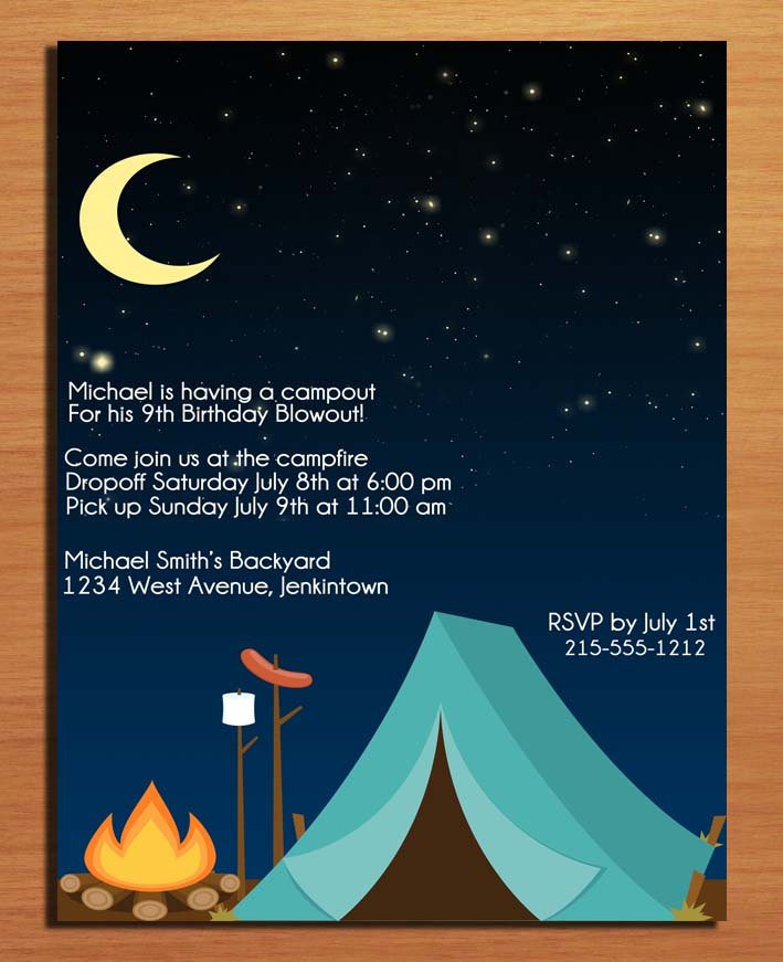 Camping Party Invitation Templates