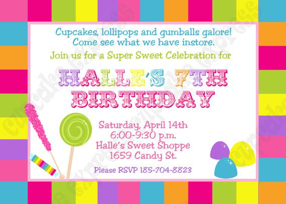 Free Printable Candy Invitations 4