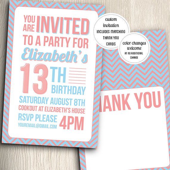 Cool Teenage Birthday Party Invitations